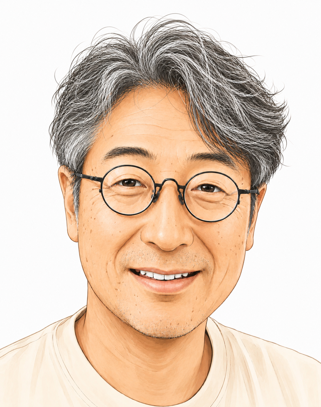 施術者 佐藤 邦朋 の似顔絵イラスト
